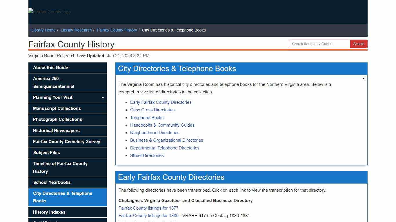 City Directories & Telephone Books - Fairfax County History - Library Research at Fairfax County Government